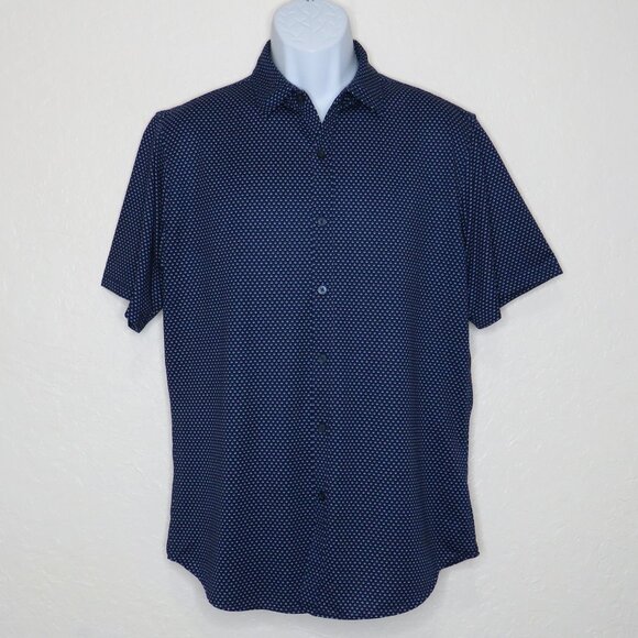 Rugby* Men's Short Sleeve Button Down Curved Hem Textured BOHO Shirt~ Medium - Picture 1 of 10